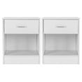 thumbnail image 6 of Hassch Set of 2 Nightstands with Drawer and Open Shelf, 2-Tier Bedside Table, Modern Minimalist Design for Modern Bedrooms (White), 6 of 8