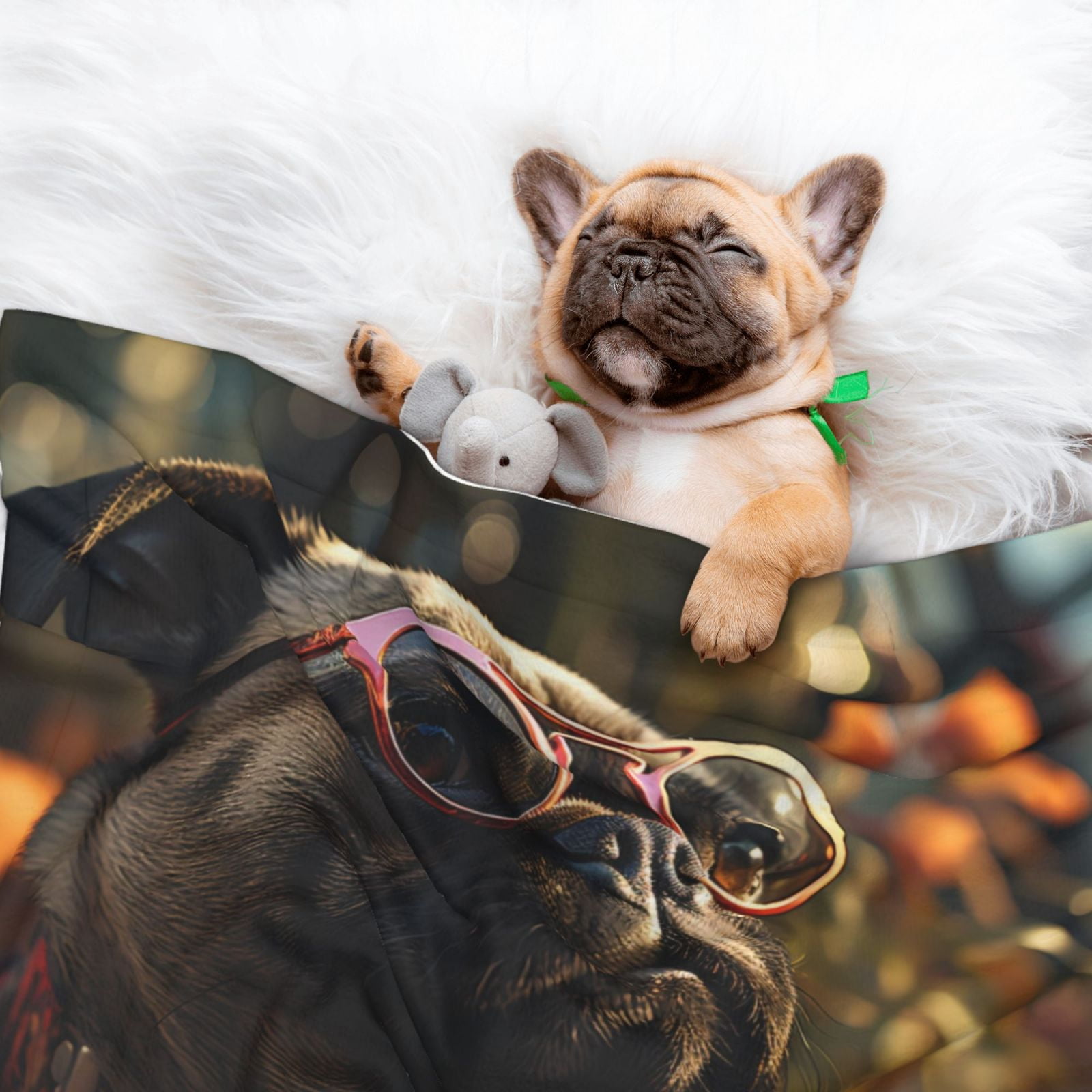 Naloa Pug Wearing Sunglasses Flowers Dog Blanket, 3 Sizes Cat Blanket for Indoor Cats Large Medium Small Dog Gifts-Large