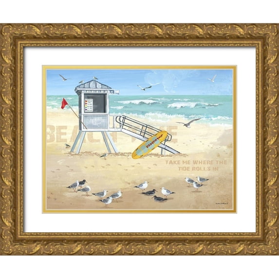 Phillips, Anita 14x12 Gold Ornate Wood Framed with Double Matting Museum Art Print Titled - Where the Tide Rolls In
