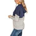 thumbnail image 3 of Women's Color Block Hoodies Fall Long Sleeve Sweatshirt Casual Drawstring Pullover Tops Striped Tunic Shirts, 3 of 5