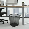 thumbnail image 6 of Metal Mesh Round Trash Can | Small Garbage Bin for Bathroom Bedroom Office Kitchen | Durable Metal Construction | Black or Silver Finish | 12x9x7 Inches, 6 of 6