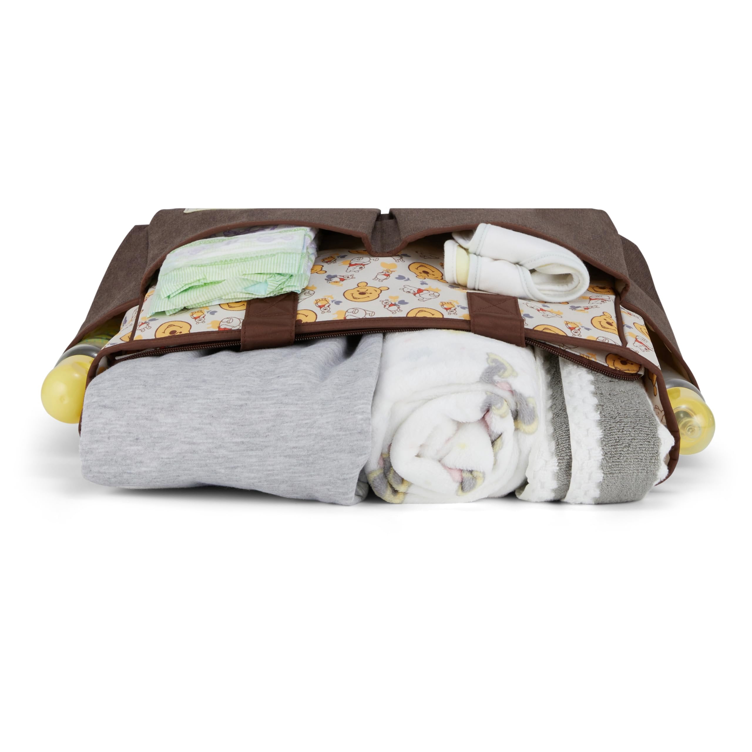 Disney Baby Multi-Functional Travel Tote Diaper Bag with Changing Pad, Winnie The Pooh Toss Head