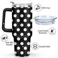 thumbnail image 3 of White & Black Dots 40 OZ Tumbler Cup with Lid and Straw Gifts for Mom Friend Sister Grandma, 3 of 5
