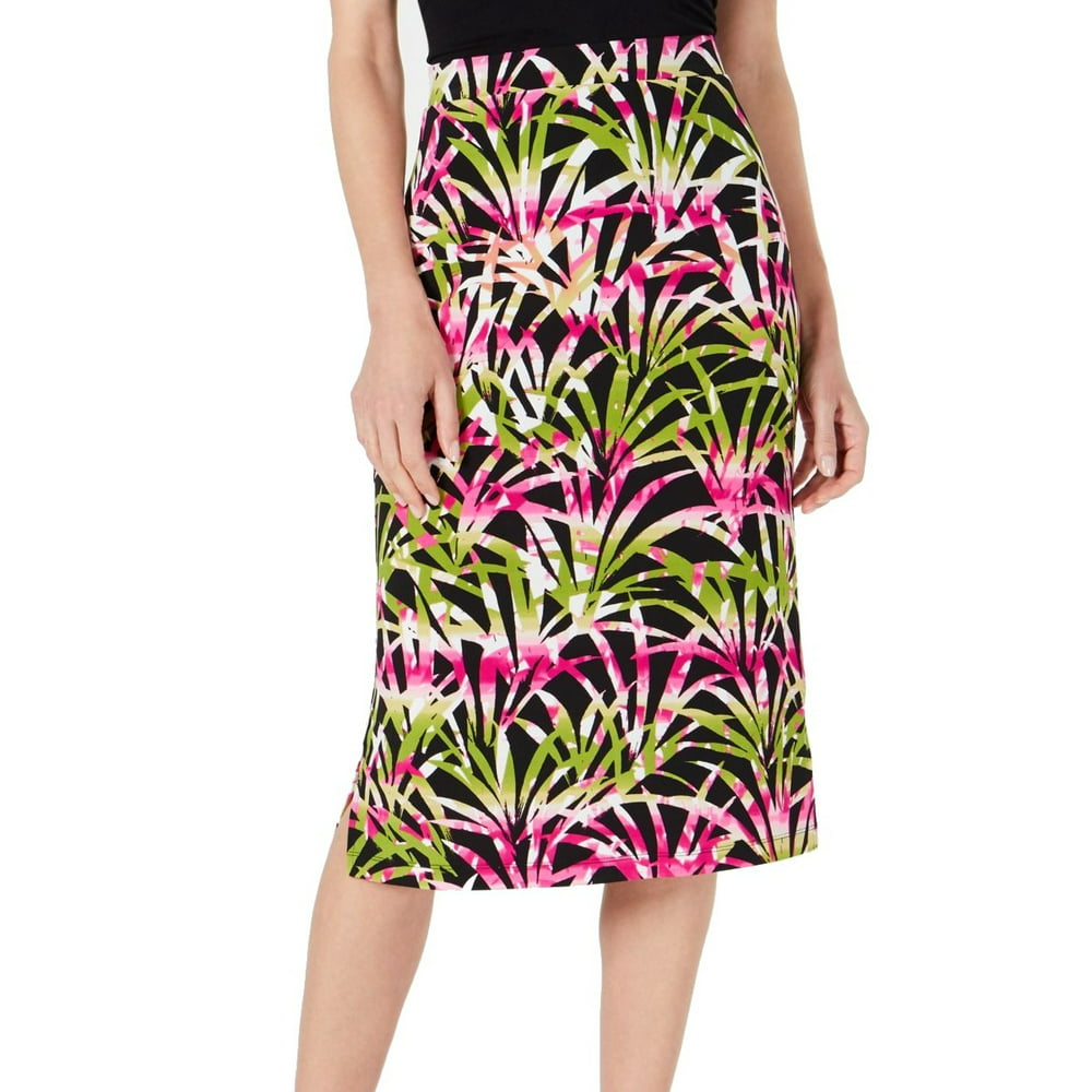 Kasper - Womens Skirt Large Petite Stretch Knit Leaf-Print PL - Walmart ...