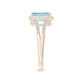 thumbnail image 3 of ANGARA Natural Emerald-Cut 1.35 ct Aquamarine Split Shank Halo Ring in 14K Rose Gold for Women (Size-8x6mm) | March Birthstone, Birthday, Anniversary, Jewelry Gift for Women | Natural Aquamarine Ring, 3 of 9