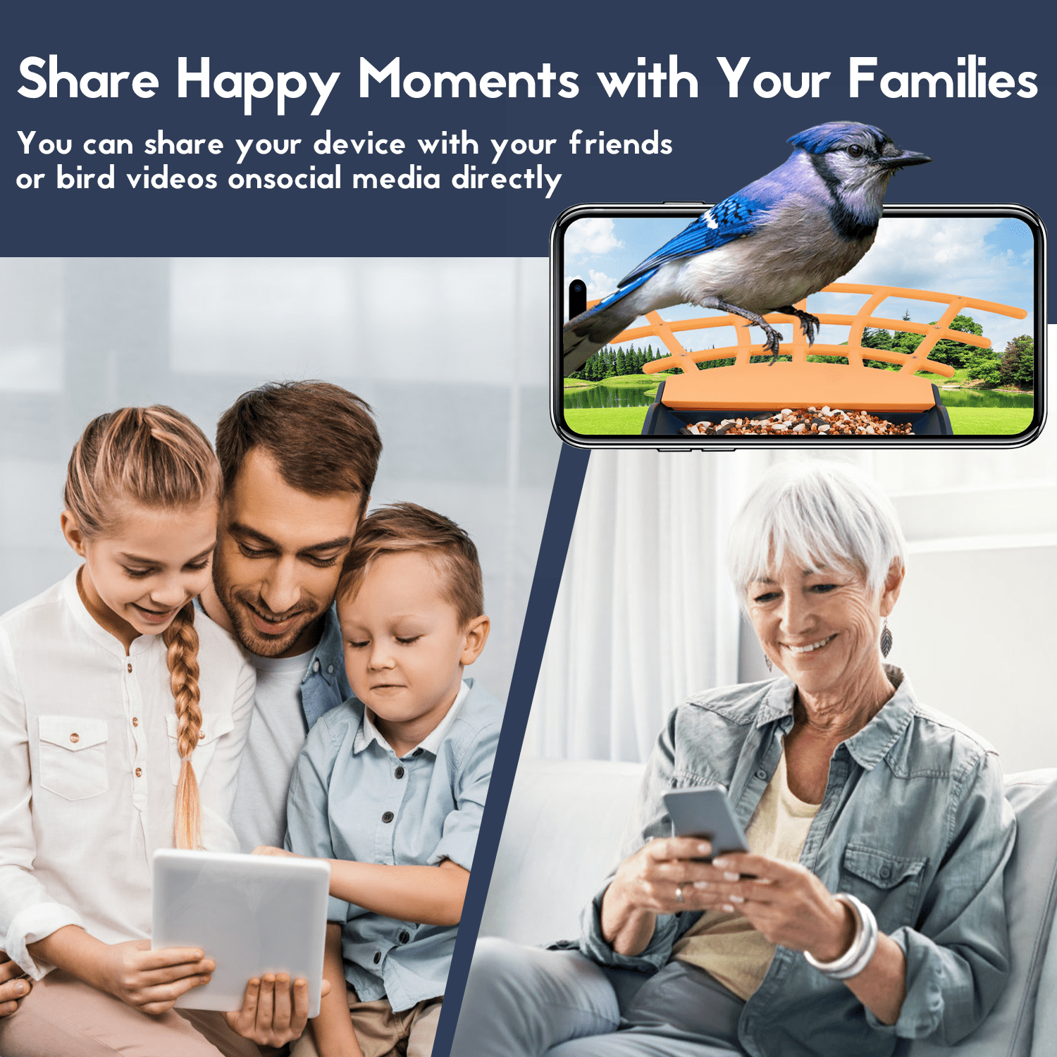 Birdkiss AI Bird Feeder Camera with Capture 1080P HD Images/videos, App Real Time Notification, Smart Bird Feeder for Bird Watching
