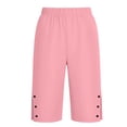 thumbnail image 6 of Cethrio Girls Casual Shorts, Relaxed Fit Elastic Waist Knee Length Cotton Summer Shorts with Pockets Pink Size 12-13 T, 6 of 7