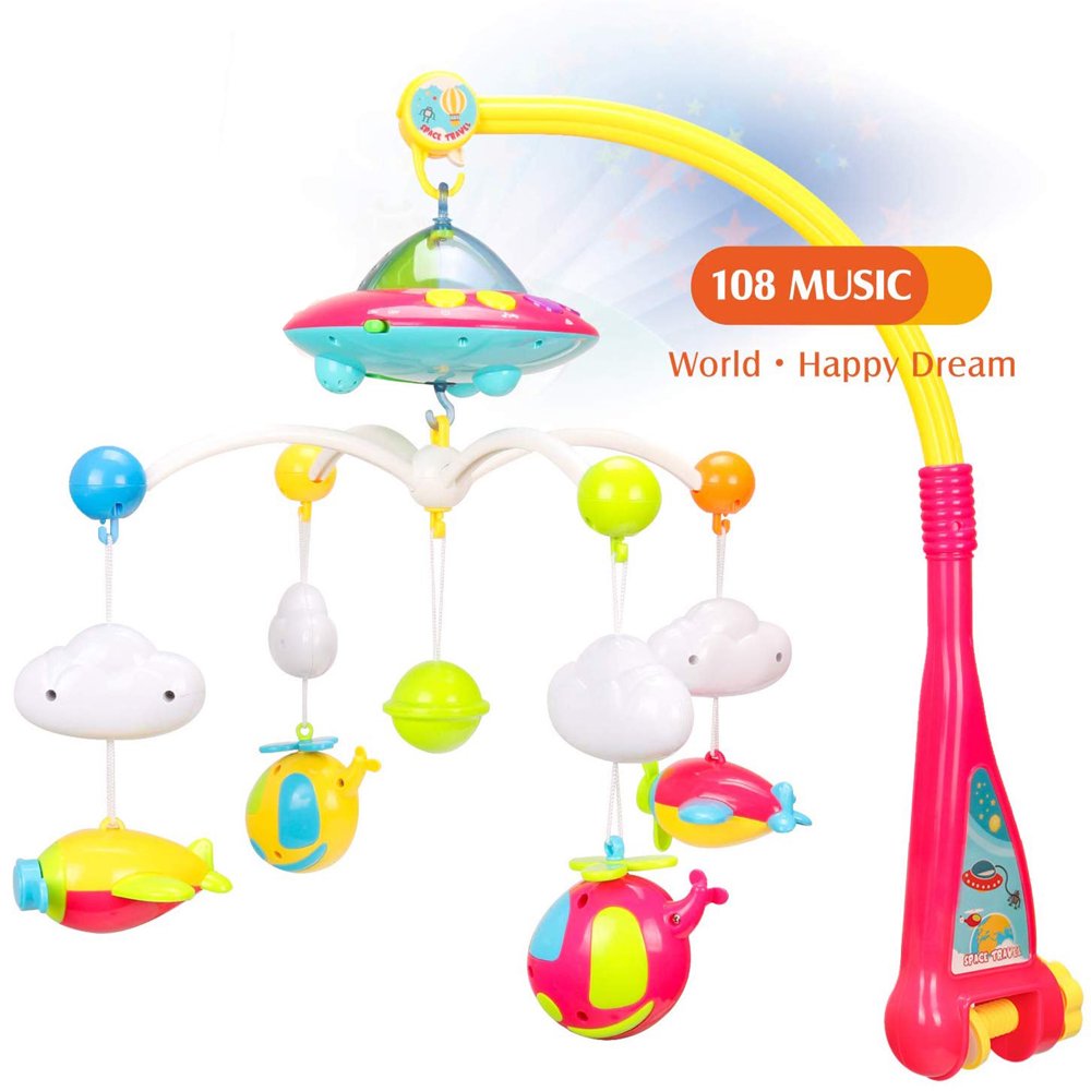 IMAGE Nursery Musical Mobile, Baby Crib Mobile Rotating Music Box