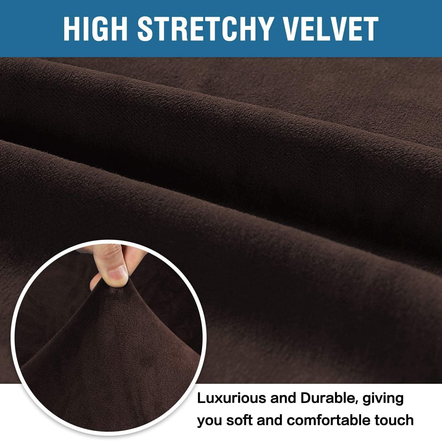 CHUNTIAN Stretch Velvet Sofa Covers for 3 Cushion Couch Covers Sofa Slipcovers Furniture Protector Soft with Non Slip Elastic Bottom, Crafted from Thick Comfy Rich Velour (Sofa 72"-90", Gray)