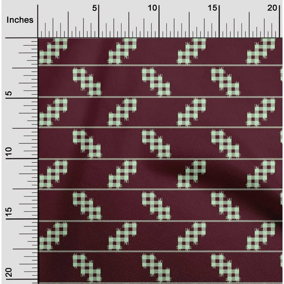 oneOone Organic Cotton Poplin Twill Fabric Stripe & Check Kasuri Print Fabric By The Yard 42 Inch Wide