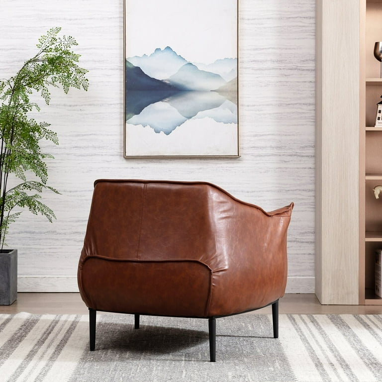 Amily Barrel Chair Faux Leather Type PU Lower Carbon Footprint