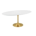 thumbnail image 3 of Modern Deco Contemporary Urban Design Kitchen Dining Room Dining Table, Metal Steel Wood, Gold White, 3 of 4