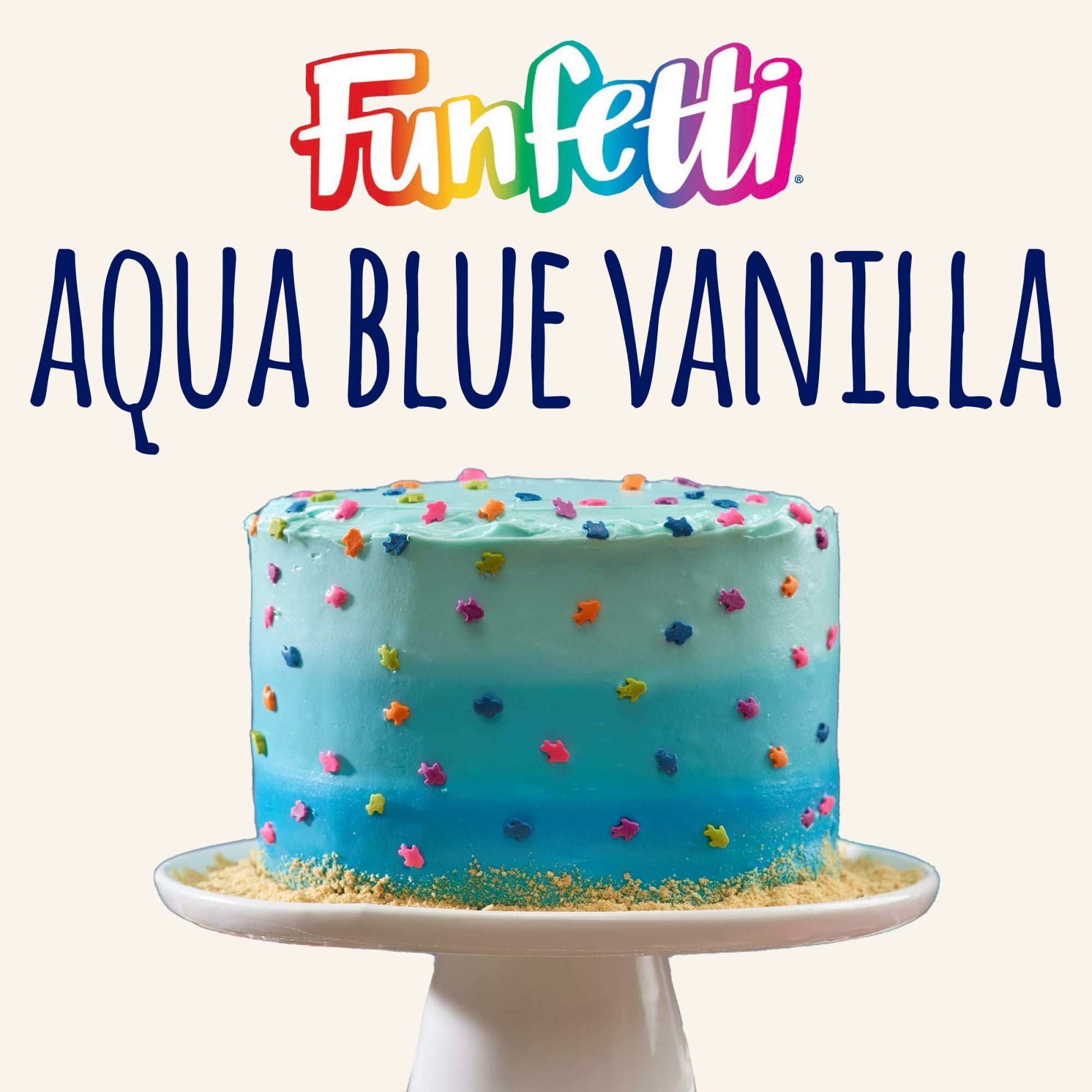 Pillsbury Funfetti Aqua Blue Vanilla Frosting, 15.6 oz Tub