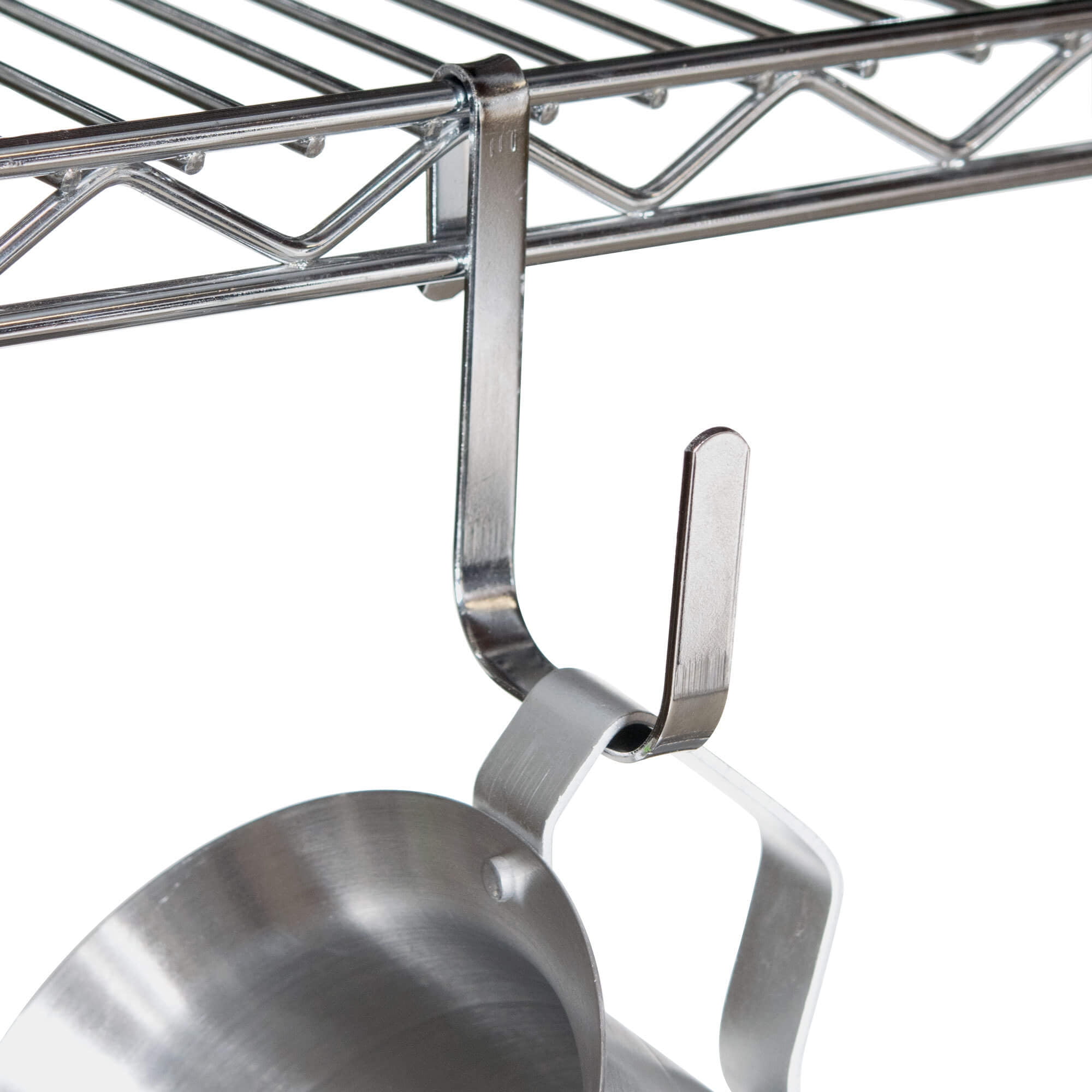Large Chrome SnapOn JHook for Wire Shelving