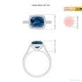 thumbnail image 5 of ANGARA Natural East-West Cushion 2.2 ct London Blue Topaz Cocktail Halo Ring in 14K White Gold for Women (Size-9x7mm) | November Birthstone Jewelry for Women | London Blue Topaz Ring (Ring Size - 6), 5 of 10