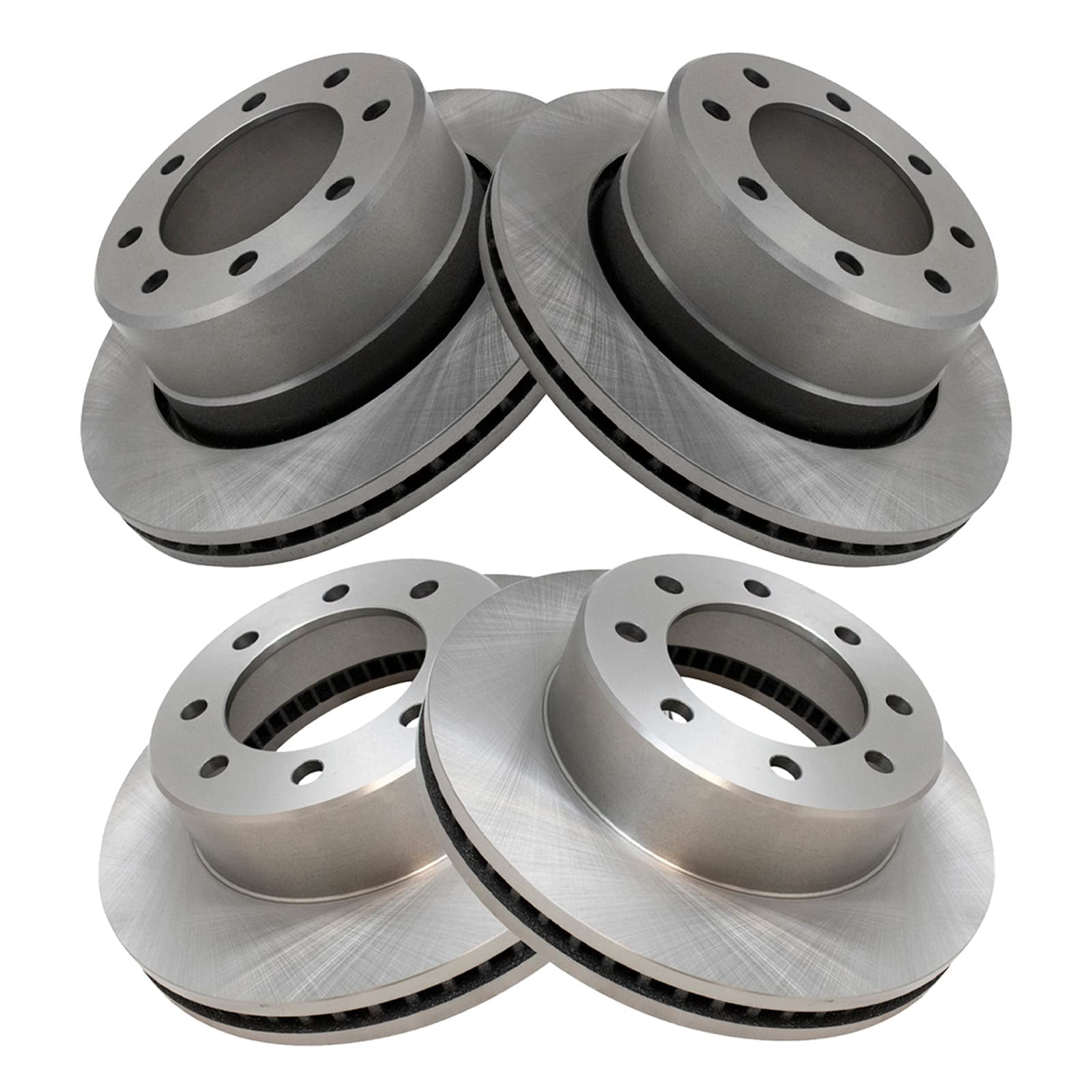 TRQ Front & Rear Brake Rotors Set Fits Select 2009-2010 Dodge Ram 2500 Ram 3500 2012 Ram 1500 2011-2022 2500 3500