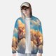 thumbnail image 2 of Balery Cloud Sleeping Cat Sudadera ligera de manga larga con capucha y protección solar UPF 50+ para hombre y mujer, ideal para pesca y running-Medium, 2 of 7