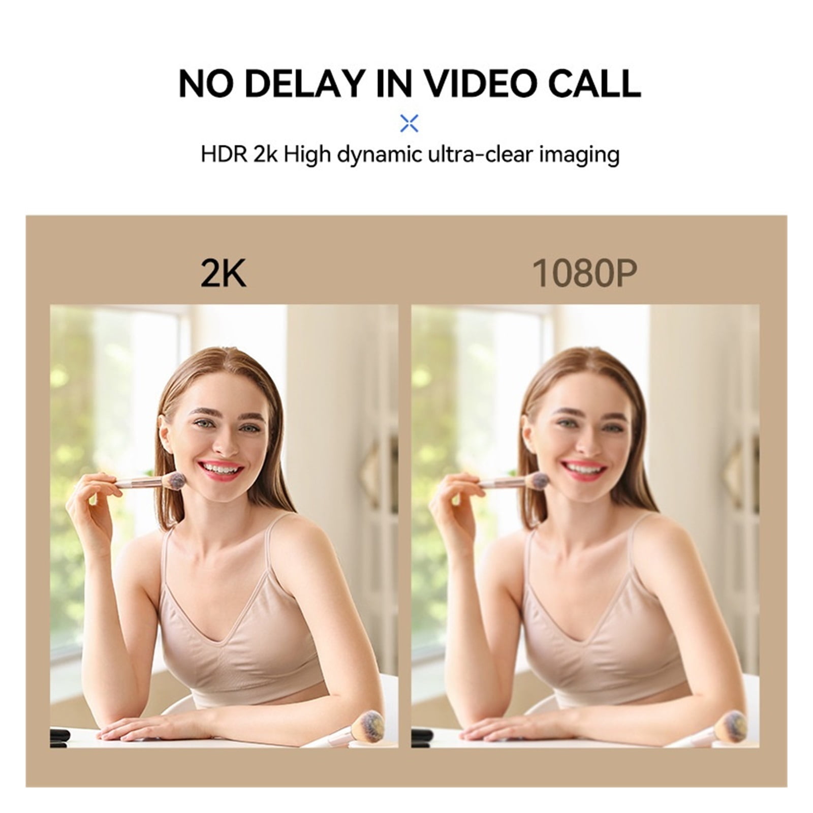 Autofocus HDR 2K Webcam 100° Wide-Angle Type-C With Dual Noise Cancelling Mics For Meeting /Live Streaming/Recording ,HD Video