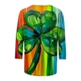 thumbnail image 5 of Ladies St. Patrick's Day Tops, 3/4 Sleeve T Shirt Women, Crew Neck Blouses Women's St. Patrick's Day Printed Fashion Tees Casual Crewneck 3/4 Sleeved Ladies Tops Blouses Shirts, 5 of 5
