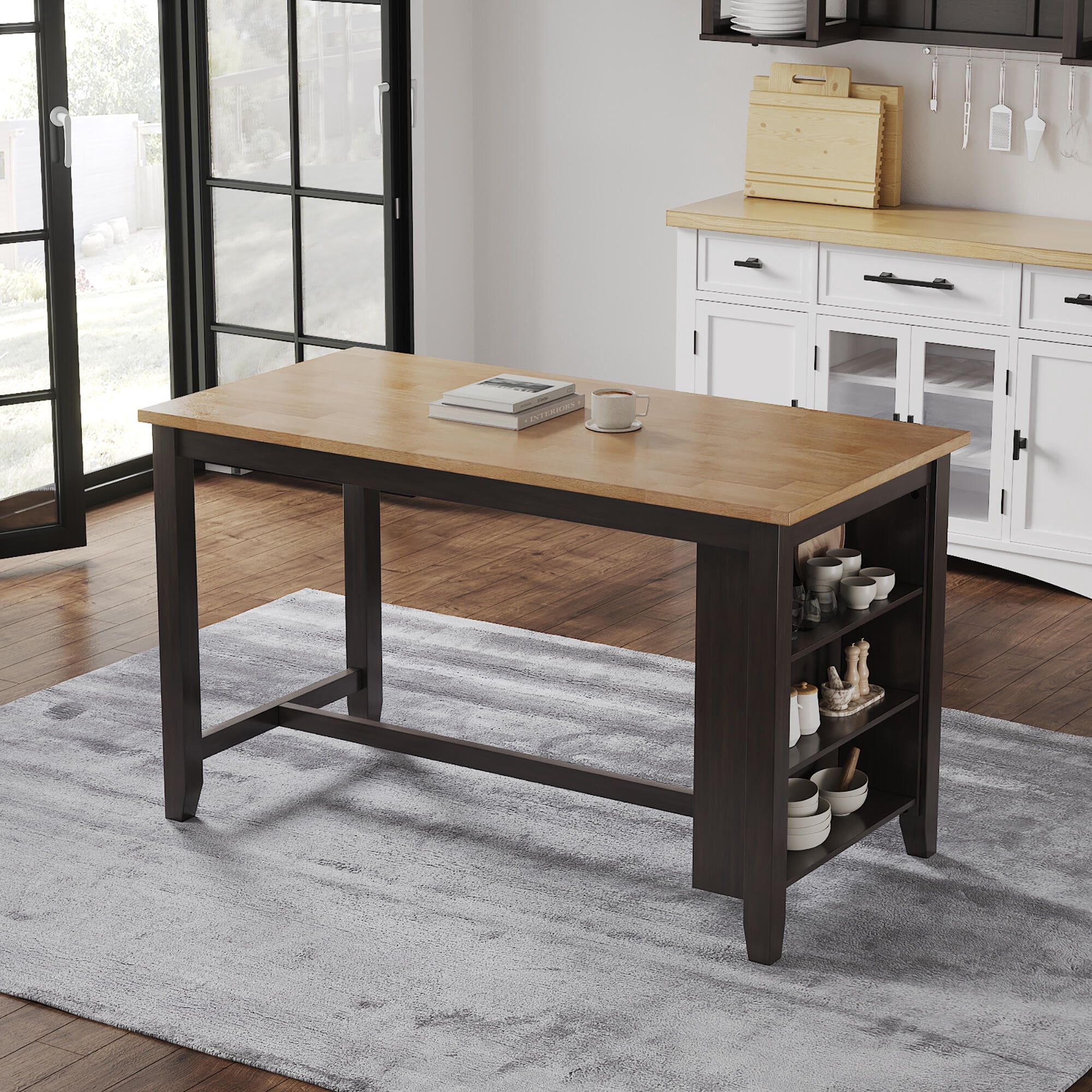 Signature Design by Ashley Gesthaven Counter Height Dining Table with Butcher Block Top, Brown