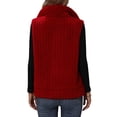 thumbnail image 6 of ZXSXSY Women Lapel Collar Full Zip Sleeveless Pockets Fleece Vest Coat, 6 of 6