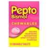 Pepto Bismol Chewable Tablets, Indigestion and Anti-Diarrhea Stomach Relief, Original, 12 Count