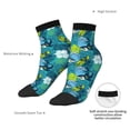 thumbnail image 4 of Goofa Shark And Leaves Pattern Non Slip Socks with Grips for Elderly, Crew Socks Yoga Hospital Socks Cushioned Sole Gripper Socks for Men Women, 4 of 5