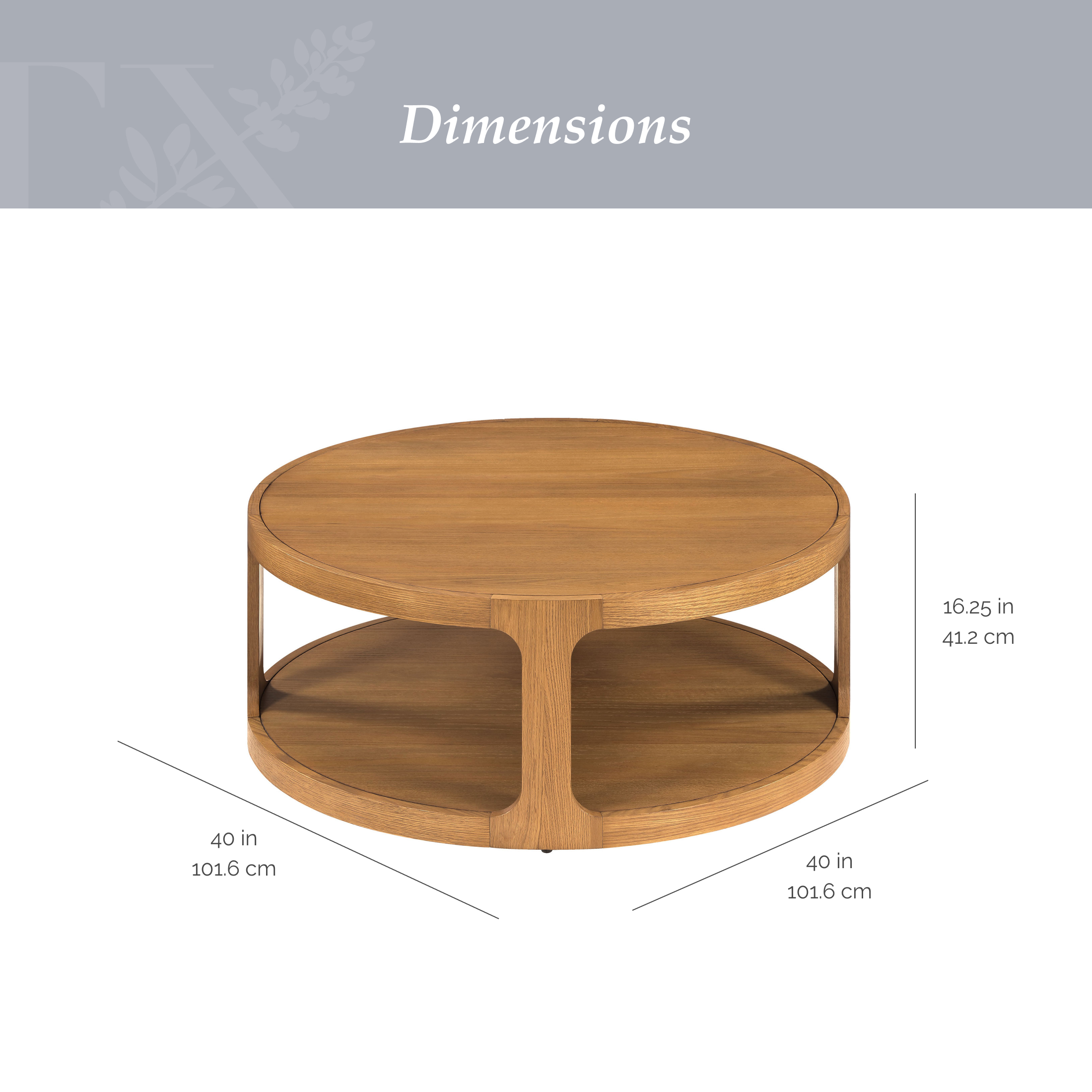 My Texas House Haven Round Coffee Table, Warm Brown photo 4