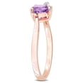 thumbnail image 5 of 1/2 Carat (Ctw) Amethyst Promise Heart Ring in Rose Plated Sterling Silver for Women, 5 of 6