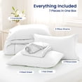 thumbnail image 6 of WISHEAD 7 Piece Queen Comforter Set Bed in a Bag, Ultra Soft Bedding Sets with Sheets & Pillowcases, All Season Quilted Luxury Bedding, White, 6 of 9
