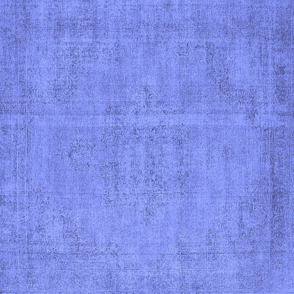 Ahgly Company Indoor Square Oriental Blue Industrial Area Rugs, 7' Square
