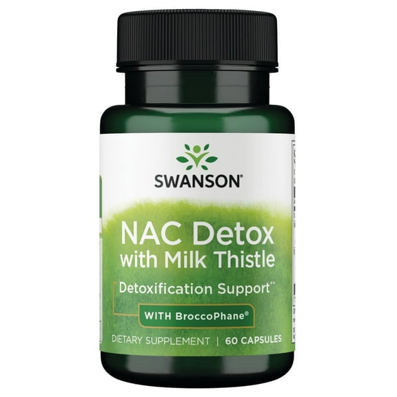 Swanson Nac Detox with Milk Thistle - with Broccophane 60 Caps
