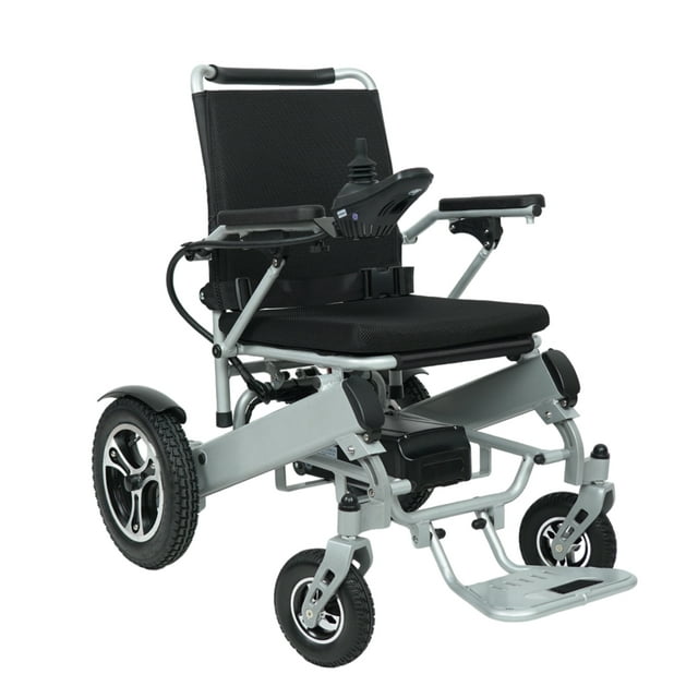 Silla de Ruedas Eléctrica Plegable | Compacta, Todo Terreno, Estructura de Aluminio, Respaldo Acojinado, Control Remoto Bluethooth