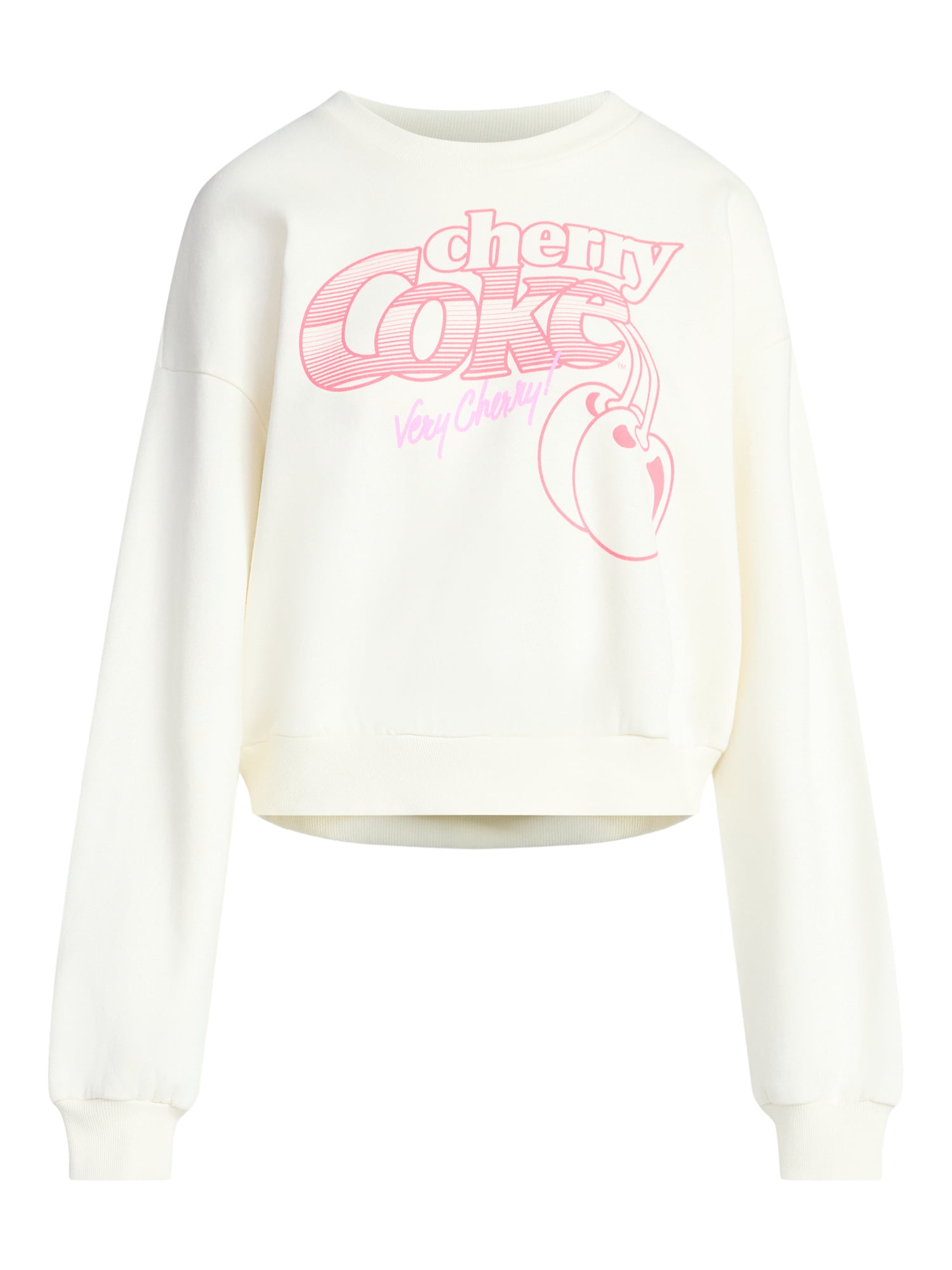 Cherry Coke Women's Cropped Boxy Graphic Sweatshirt, Sizes XXS-XXL