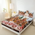thumbnail image 4 of Feelyou Teen Gingerbread Man Twin Sheet Sets, Happy New Year Twin Fitted Sheet, Cartoon Christmas Lollipop Flat Sheet, Ultra Soft Home Decor, 3pcs, 4 of 7