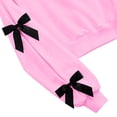 thumbnail image 6 of Girl's Long Sleeve Sweatshirt Cute Bowknot Sleeve Detail Crewneck Pullover Casual School Activewear Fall Winter Outfits for Teen, 6 of 6