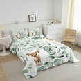 thumbnail image 3 of Cartoon Deer Queen Comforter Set Woodland Wildlife Bedding Set Queen, Plant Bedding Comforter Sets Eucalyptus Leaf Duvet Set, Jungle Animal Theme Quilted Comforter Room Decor, 3 of 6