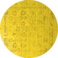 thumbnail image 1 of Ahgly Company Indoor Round Oriental Yellow Industrial Area Rugs, 7' Round, 1 of 4