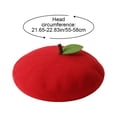thumbnail image 3 of Jiibva Handmade Kawaii Beret Cartoon Beret Hat Green Leaves Fruit Berets French Style Beret Hats Cute Fruit Painter Hat Lolita Mori Cap for Women, 3 of 7