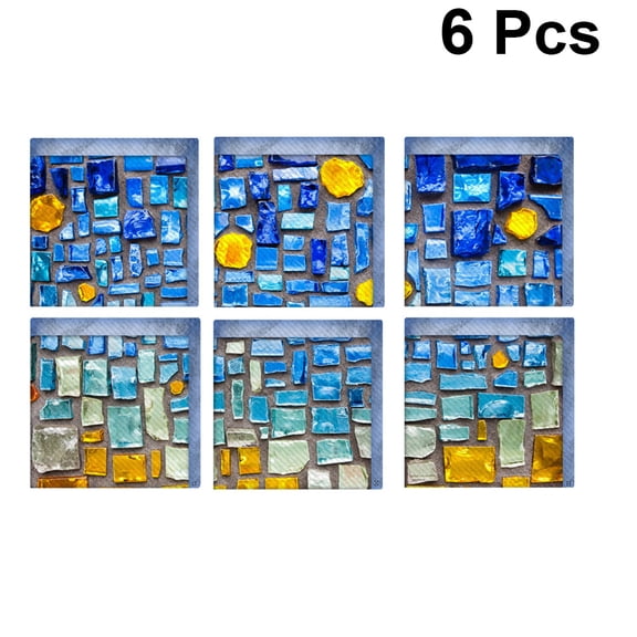 Set of 6 Raindrops Pattern Shower Glass Stickers for Bathroom Wall Decor and Window Decoration