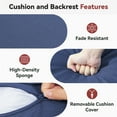 thumbnail image 2 of Opohoro Outdoor 25 x 22.5 Inch Comfortable, Soft, Versatile Blue 4-Count Lounge Chair Cushions, UV Resistant, 2 of 6