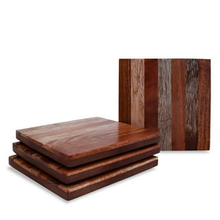 Thyme & Table Acacia Wood Coasters, 4-Piece Set, Brown