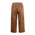 thumbnail image 4 of BLVB Women's Cargo Capri Pants Summer Casual Elastic Waist Lightweight Stretch Rolled Hem Capris Cropped Trousers with Pockets, 4 of 6
