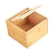 thumbnail image 2 of Caja de pañuelos de bambú con tapa, dispensador de pañuelos faciales, organizador decorativo rectangular S, 2 of 9