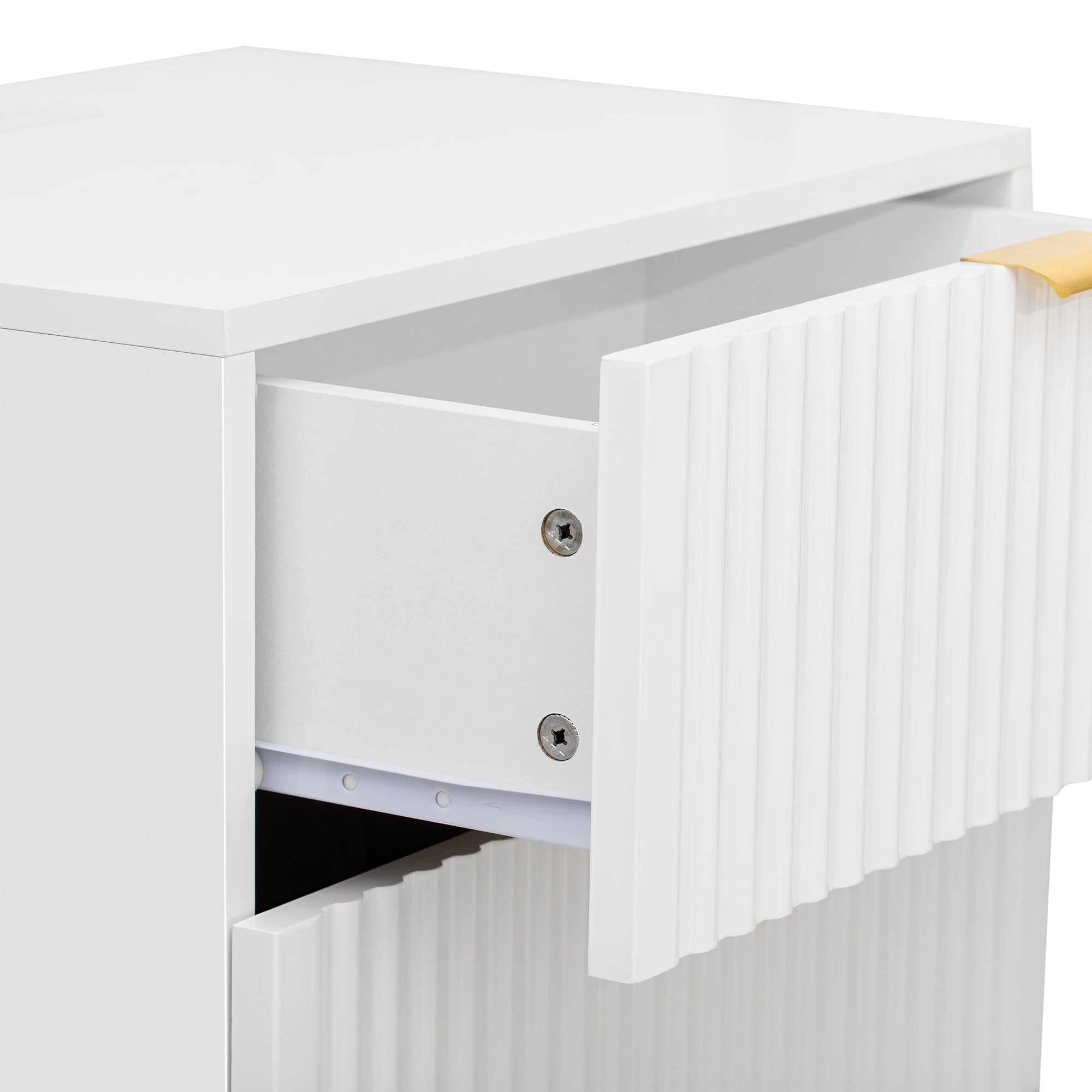 Resenkos Modern White Nightstand with USB Charging Ports for Bedroom, Storage Bedside Table with Wood Leg Resenkos Modern White Nightstand with USB Charging Ports for Bedroom, Storage Bedside Table with Wood Leg