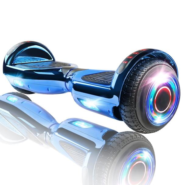 XPRIT 6.5 Chrome Blue Hoverboard UL2272 certified with Wireless Speaker Two Wheel Hover Boards with LED lights for Kids and Adult Walmart