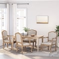 thumbnail image 3 of Noble House Joni French Fabric Dining Chair, Set of 4, Beige, Natural, 3 of 9