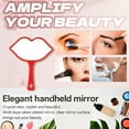 thumbnail image 2 of RAGUPEL Hand Mirrors with Handle,Lips Design Mirror 8.5"*7.1"*0.4" Handheld Mirror with Handle,Aluminum Mirror Small Mirror,Red, 2 of 7