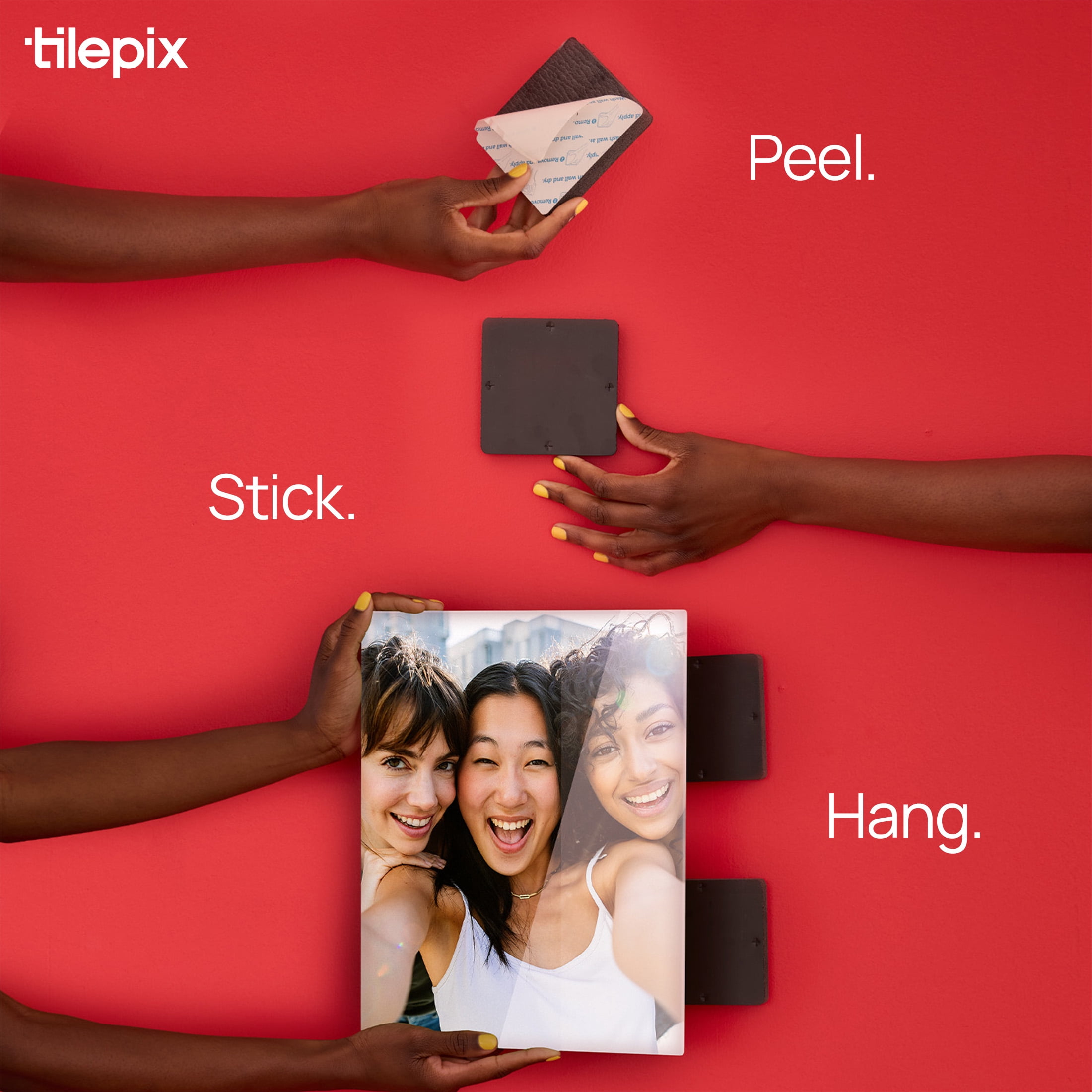 TilePix Glass Premium 11x14 Glass Picture Tile - Customizable Magnetic Photo Tile Picture Frame, Nail-Free Hanging Photo Tile