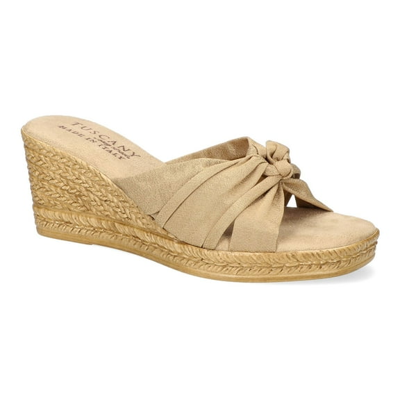Easy Street Ghita Tuscany Women's Wedge Sandals Color: Natural Crepe Size: 9